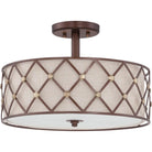 Quoizel - Brown Lattice Semi Flush Mount - Lights Canada