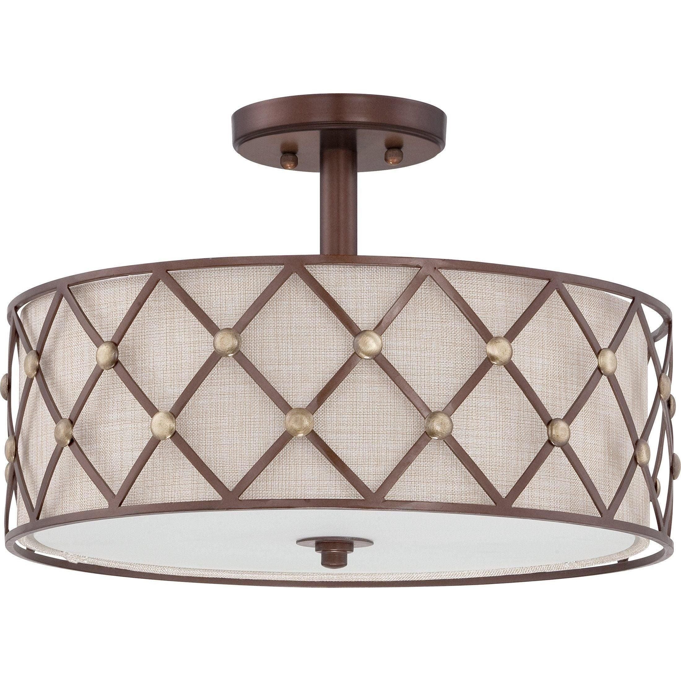Quoizel - Brown Lattice Semi Flush Mount - Lights Canada