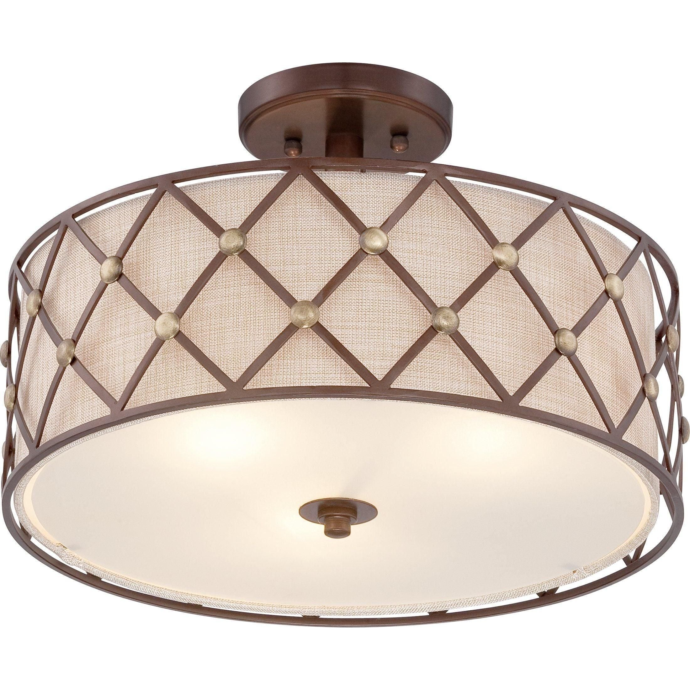 Quoizel - Brown Lattice Semi Flush Mount - Lights Canada