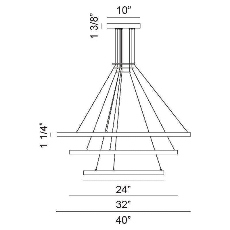Matteo - O'Hara 40" 3-Light Chandelier - Lights Canada
