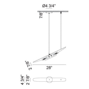 Matteo - Stylus 2-Light Linear Suspension - Lights Canada