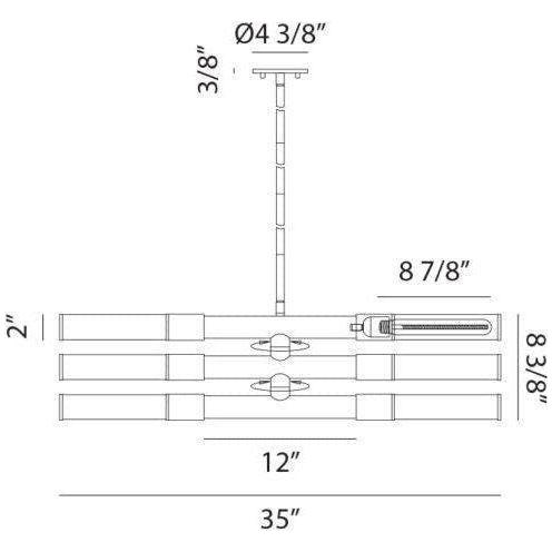 Matteo - Tubo 6-Light Pendant - Lights Canada