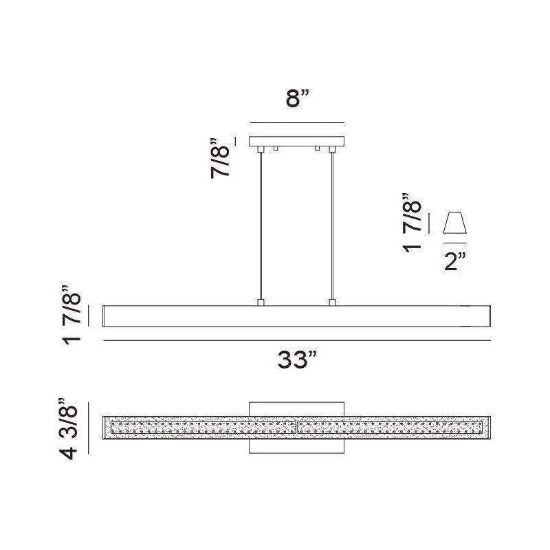 Matteo - Isosceles 33" 2-Light Linear Suspension - Lights Canada