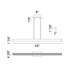 Matteo - Isosceles 45" 2-Light Linear Suspension - Lights Canada
