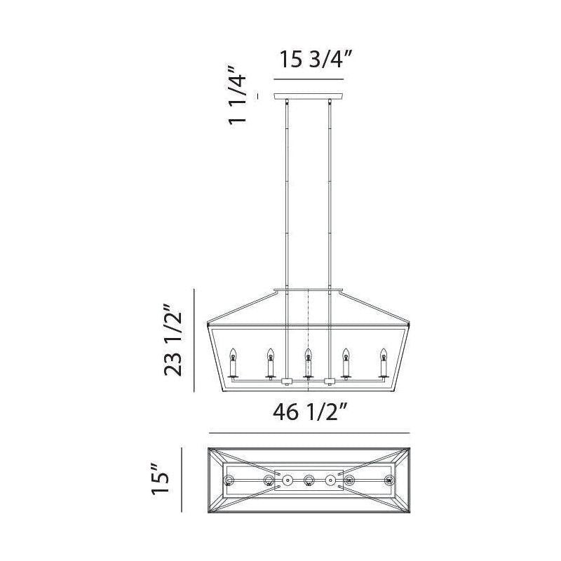 Matteo - Mavonshire 5-Light Linear Suspension - Lights Canada