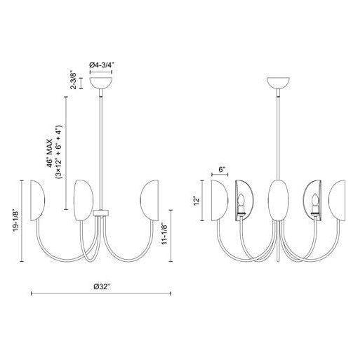 Alora Mood - Seno 5-Light 32" Chandelier - Lights Canada