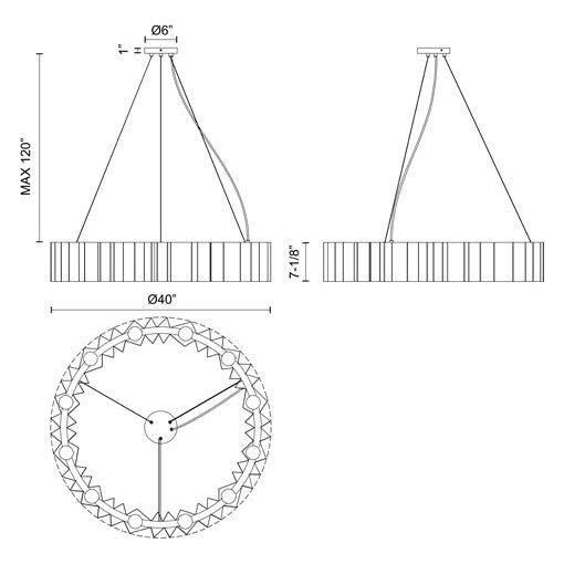 Kuzco - Akira 12-Light 40" Chandelier - Lights Canada