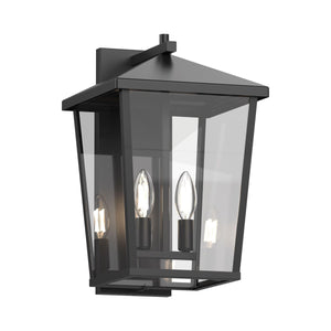 Laurentian Outdoor Wall Light Black with Clear Glass