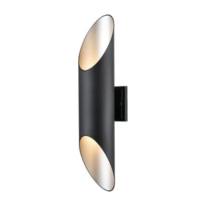Brecon Outdoor Wall Light Stainless Steel and Black
