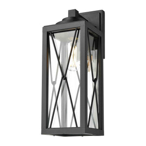 County Fair Outdoor Wall Light Black with Clear Glass