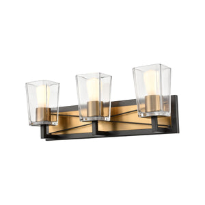 Riverdale Vanity Light Brass and Graphite with Clear Glass