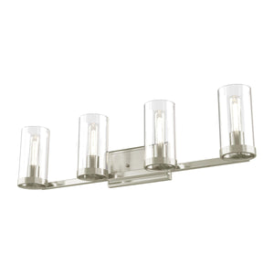 Erin Vanity Light Buffed Nickel with Clear Glass