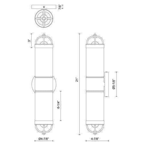 Alora Mood - Lancaster 2-Light 5" Exterior Wall - Lights Canada