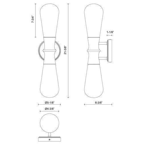 Alora Mood - Marcel 2-Light 5" Exterior Wall - Lights Canada