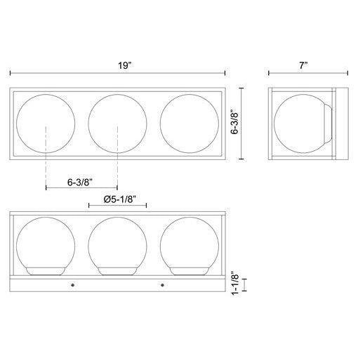 Alora Mood - Amelia 3-Light 19" Exterior Wall - Lights Canada