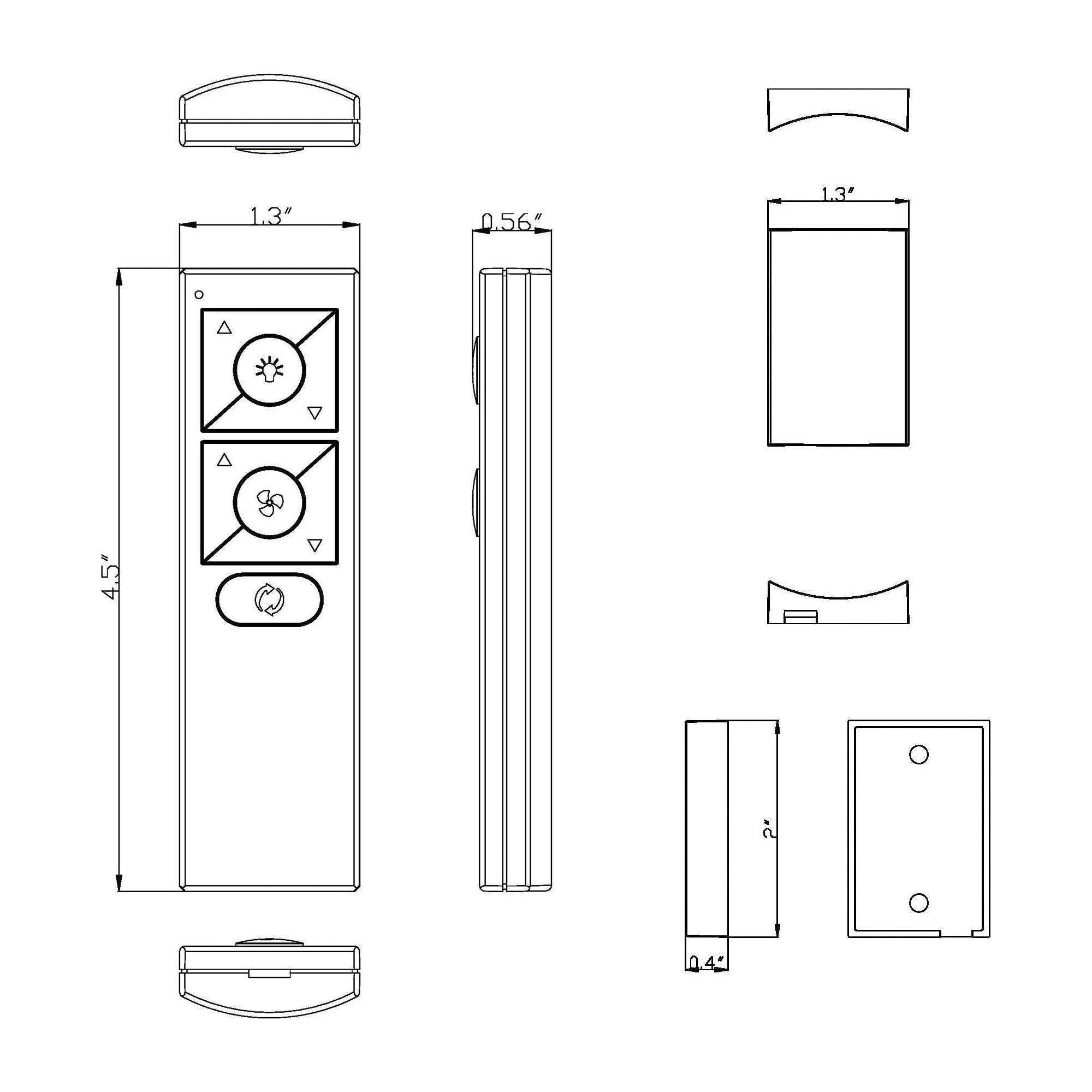 Modern Forms - 6-Speed Ceiling Fan Wireless Bluetooth Remote Control with Wall Cradle - Lights Canada
