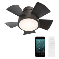 Vox Indoor/Outdoor 5-Blade 26" Smart Flush Mount Ceiling Fan with LED Light Kit and Remote Control