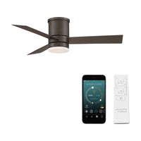 Axis Indoor/Outdoor 3-Blade 44" Smart Flush Mount Ceiling Fan with LED Light Kit and Remote Control