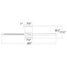 Modern Forms - Axis Indoor/Outdoor 3-Blade 44" Smart Flush Mount Ceiling Fan with LED Light Kit and Remote Control - Lights Canada