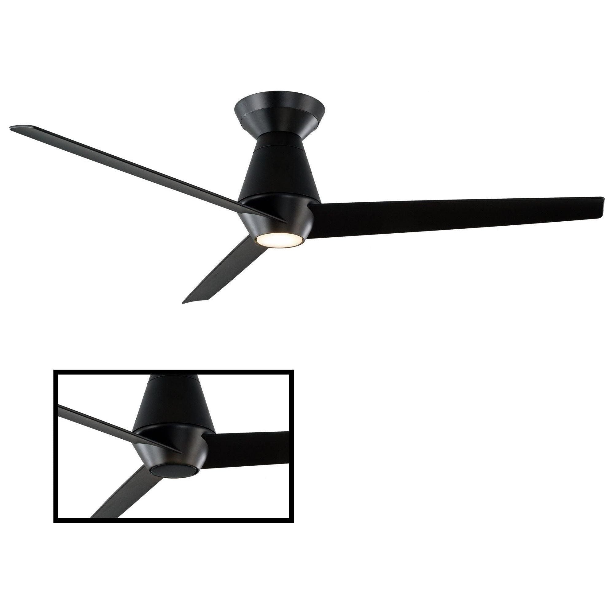 Modern Forms - Slim Indoor/Outdoor 3-Blade 52" Smart Flush Mount Ceiling Fan with LED Light Kit and Remote Control - Lights Canada