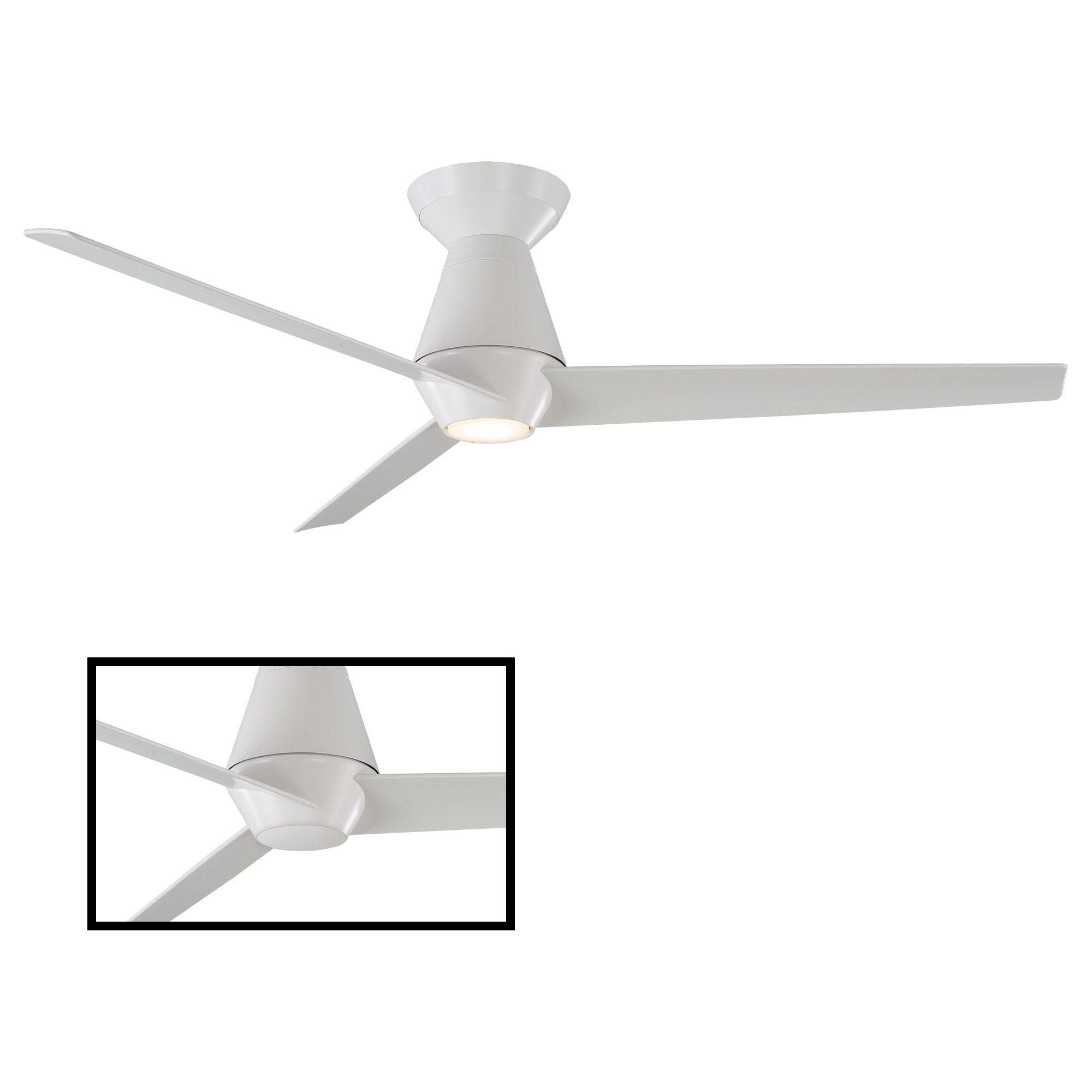 Modern Forms - Slim Indoor/Outdoor 3-Blade 52" Smart Flush Mount Ceiling Fan with LED Light Kit and Remote Control - Lights Canada