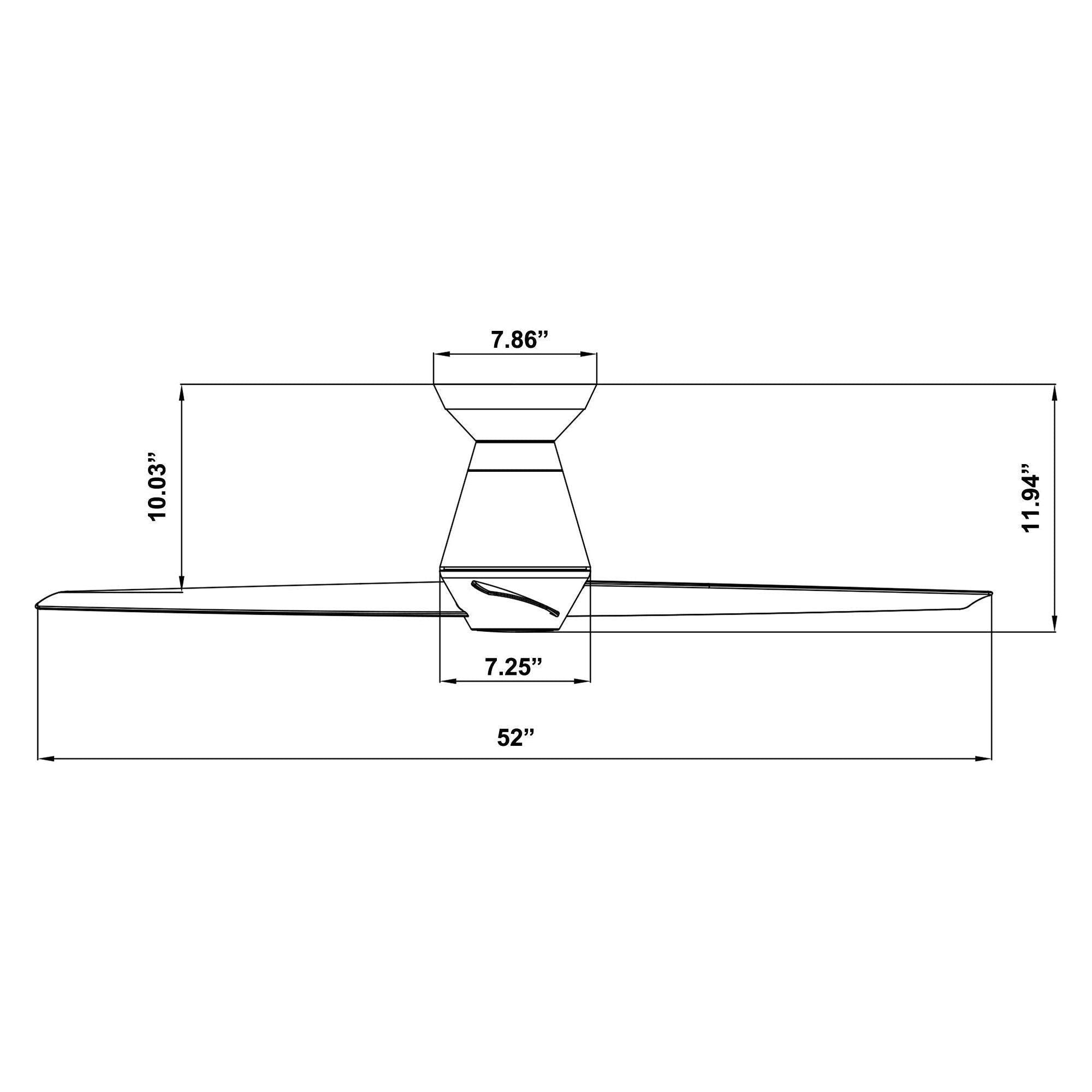 Modern Forms - Slim Indoor/Outdoor 3-Blade 52" Smart Flush Mount Ceiling Fan with LED Light Kit and Remote Control - Lights Canada