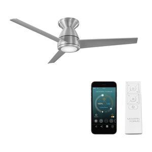 Modern Forms - Tip Top Indoor/Outdoor 3-Blade 44" Smart Flush Mount Ceiling Fan with LED Light Kit and Remote Control - Lights Canada