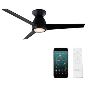 Modern Forms - Tip Top Indoor/Outdoor 3-Blade 44" Smart Flush Mount Ceiling Fan with LED Light Kit and Remote Control - Lights Canada