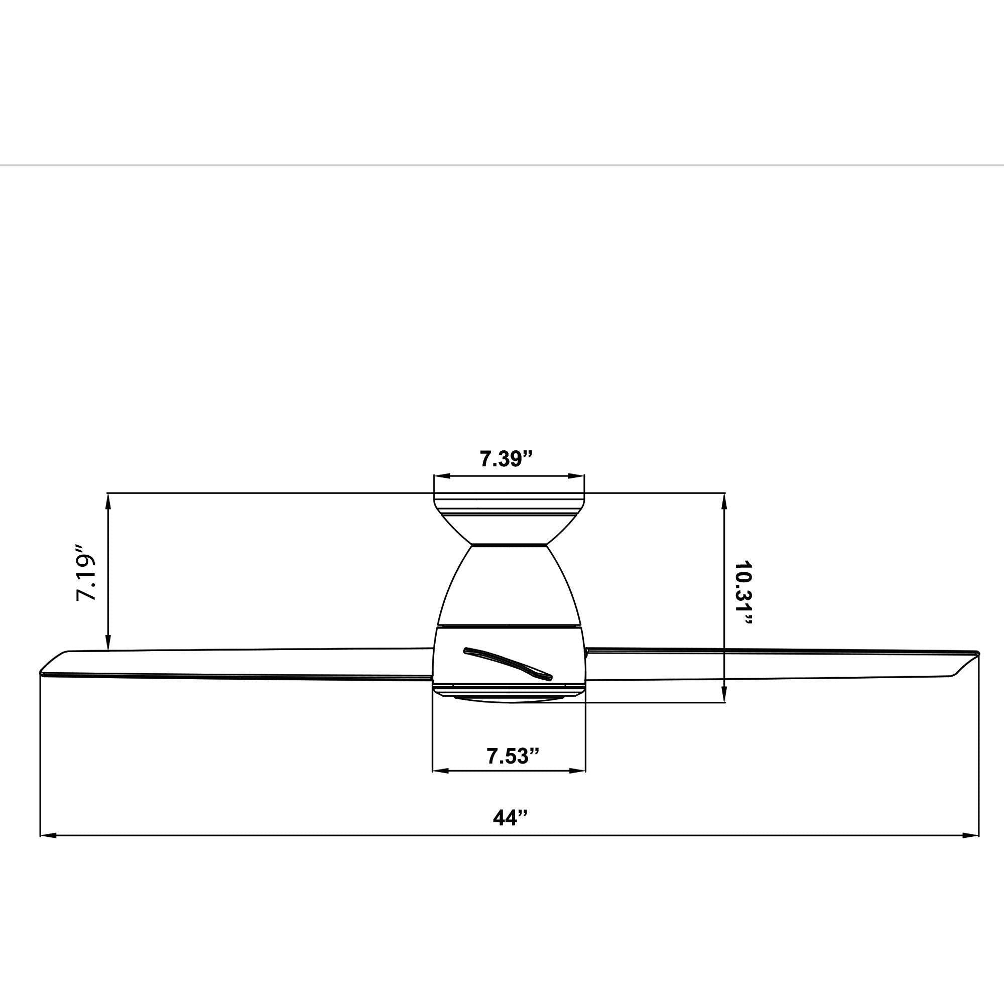 Modern Forms - Tip Top Indoor/Outdoor 3-Blade 44" Smart Flush Mount Ceiling Fan with LED Light Kit and Remote Control - Lights Canada