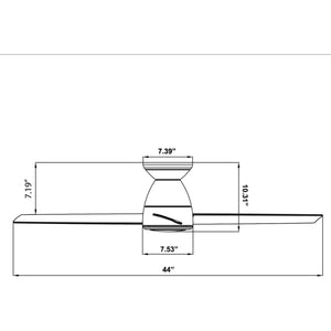 Modern Forms - Tip Top Indoor/Outdoor 3-Blade 44" Smart Flush Mount Ceiling Fan with LED Light Kit and Remote Control - Lights Canada