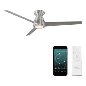 Modern Forms - Tip Top Indoor/Outdoor 3-Blade 52" Smart Flush Mount Ceiling Fan with LED Light Kit and Remote Control - Lights Canada