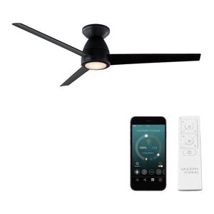 Modern Forms - Tip Top Indoor/Outdoor 3-Blade 52" Smart Flush Mount Ceiling Fan with LED Light Kit and Remote Control - Lights Canada