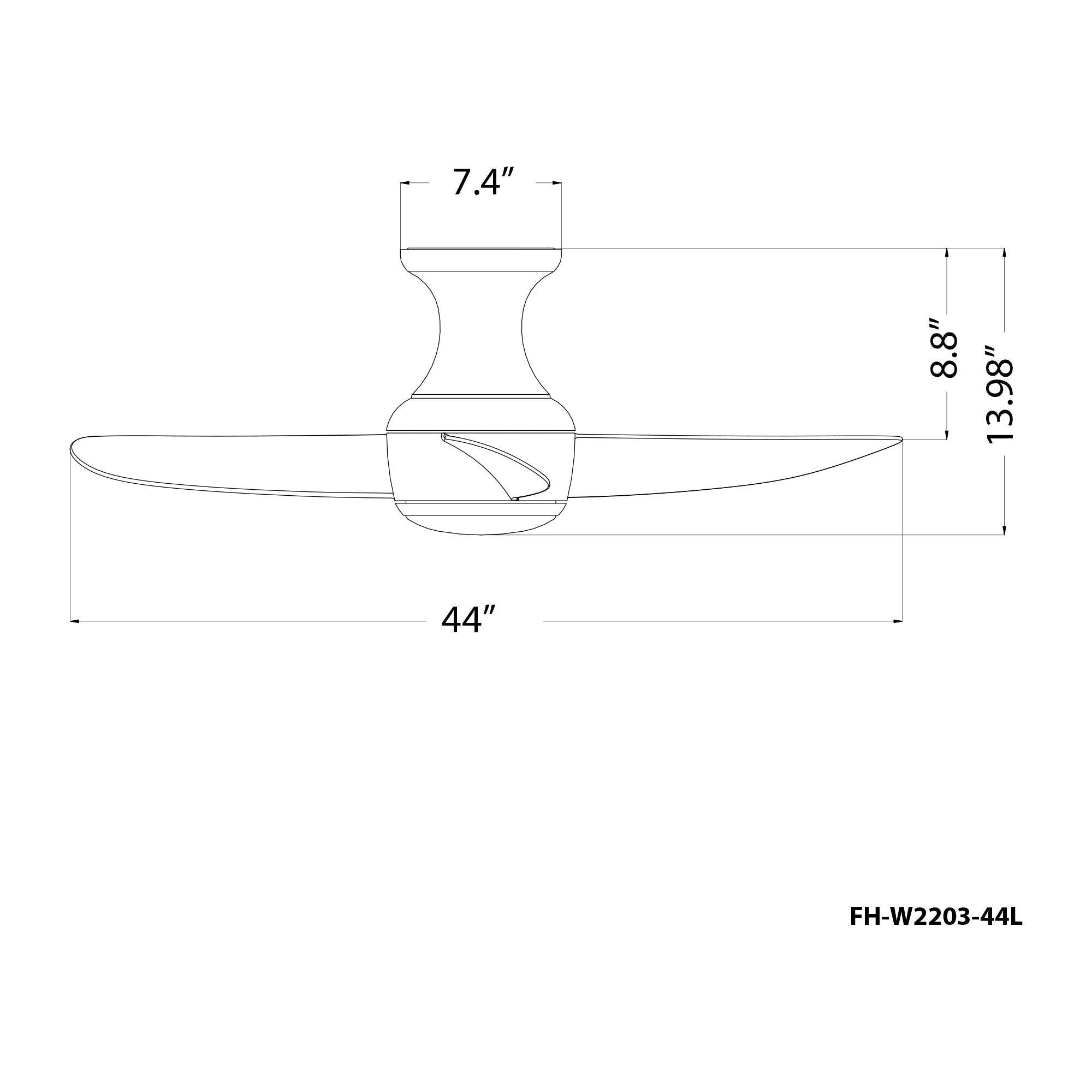 Modern Forms - Corona Indoor/Outdoor 3-Blade 44" Smart Flush Mount Ceiling Fan with LED Light Kit and Remote Control - Lights Canada