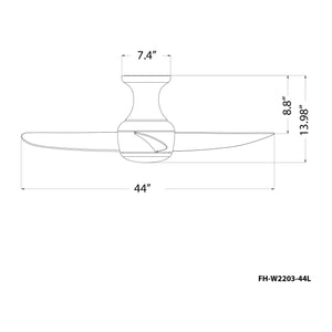 Modern Forms - Corona Indoor/Outdoor 3-Blade 44" Smart Flush Mount Ceiling Fan with LED Light Kit and Remote Control - Lights Canada