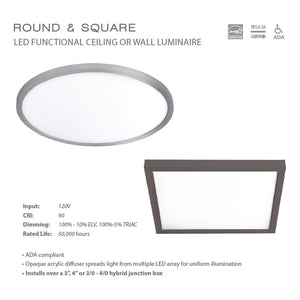 WAC Lighting - Square 7" LED Energy Star Flush Mount - Lights Canada