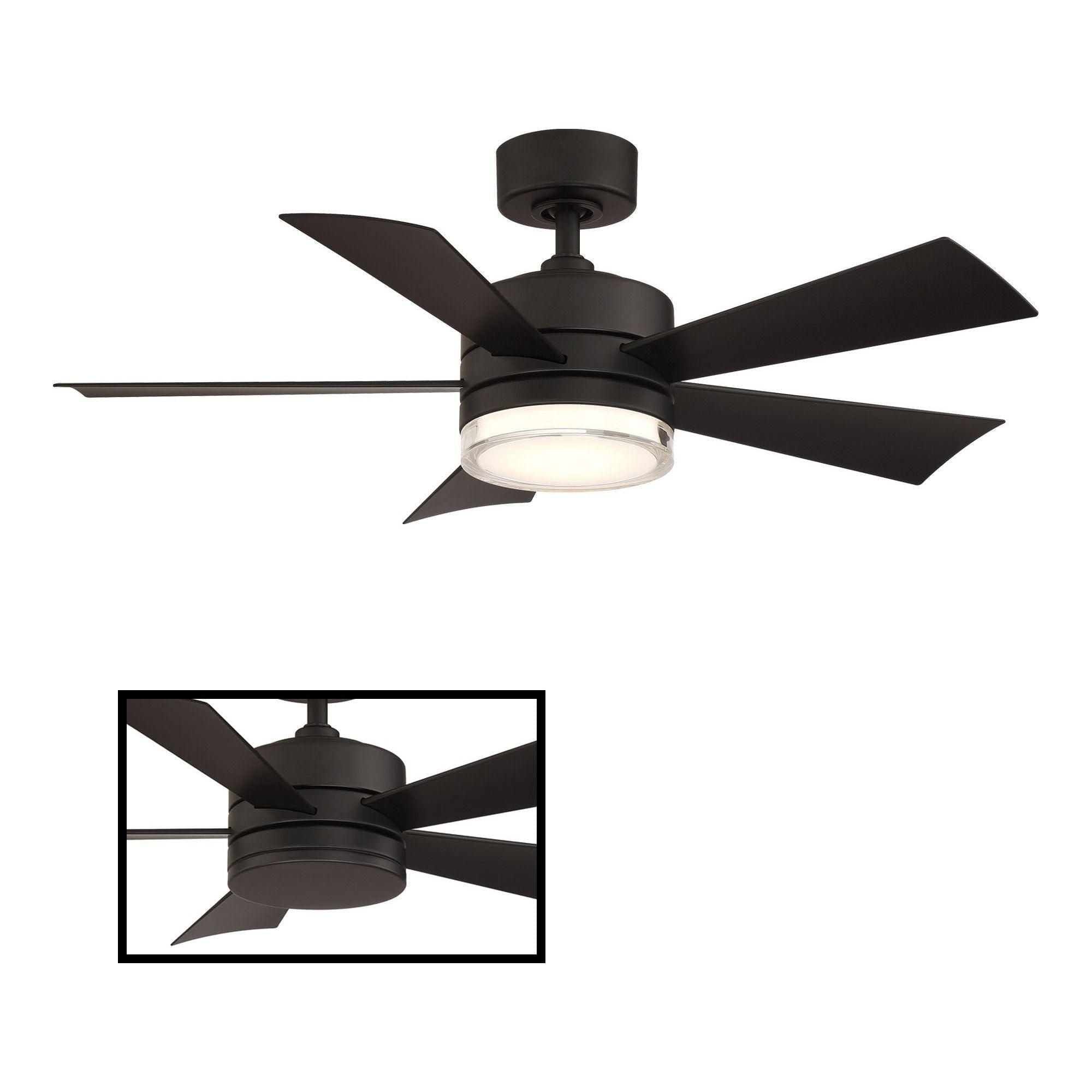 Modern Forms - Wynd Indoor/Outdoor 5-Blade 42" Smart Ceiling Fan with LED Light Kit and Remote Control - Lights Canada