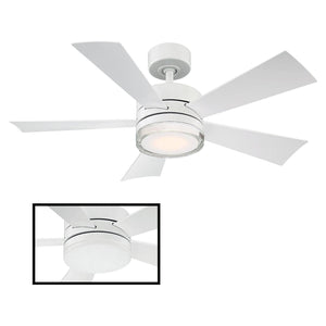 Modern Forms - Wynd Indoor/Outdoor 5-Blade 42" Smart Ceiling Fan with LED Light Kit and Remote Control - Lights Canada