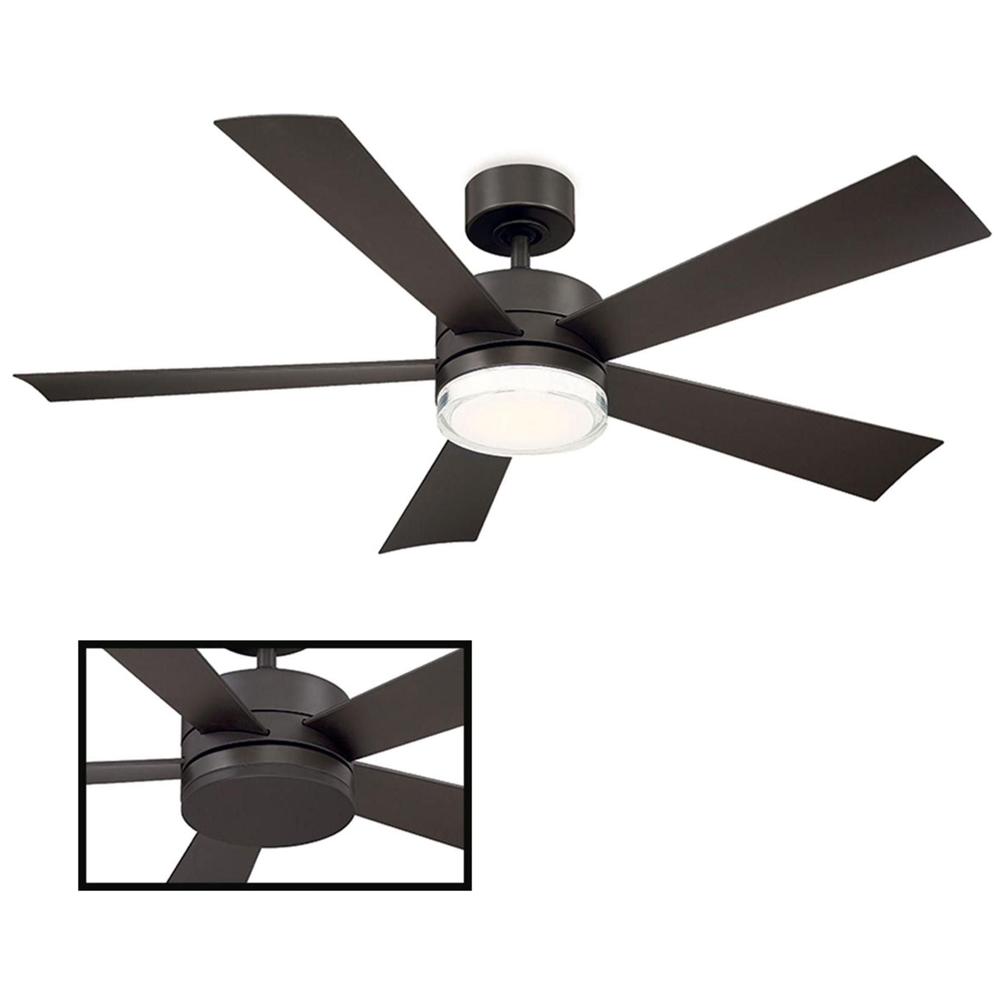 Modern Forms - Wynd Indoor/Outdoor 5-Blade 52" Smart Ceiling Fan with LED Light Kit and Remote Control - Lights Canada