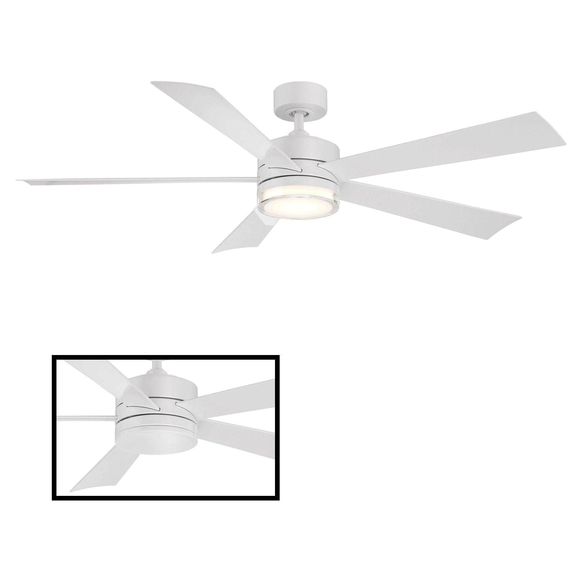 Modern Forms - Wynd Indoor/Outdoor 5-Blade 60" Smart Ceiling Fan with LED Light Kit and Remote Control - Lights Canada