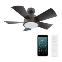 Vox Indoor/Outdoor 5-Blade 38" Smart Ceiling Fan with LED Light Kit and Remote Control
