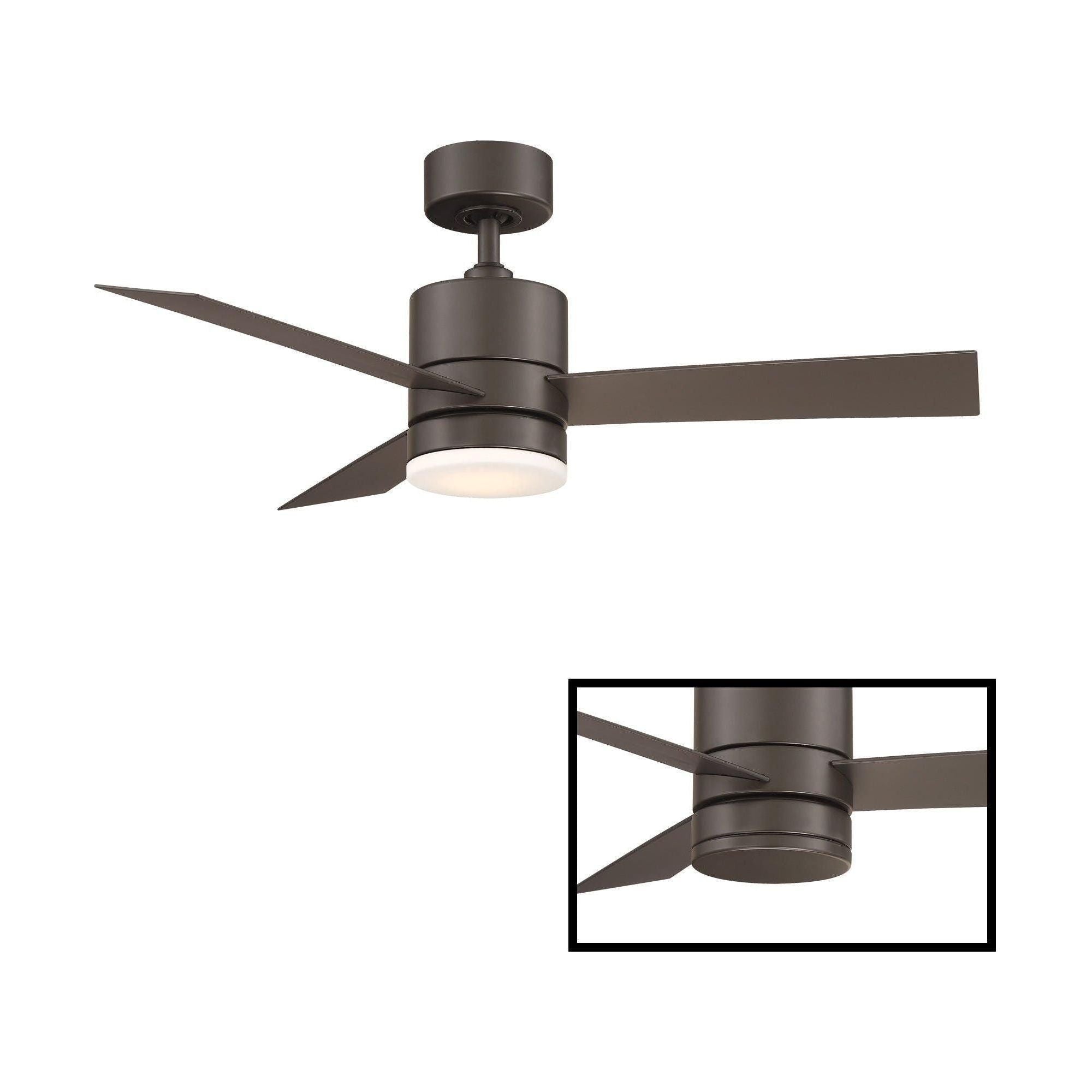 Modern Forms - Axis Indoor/Outdoor 3-Blade 44" Smart Ceiling Fan with LED Light Kit and Remote Control - Lights Canada