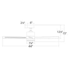 Modern Forms - Axis Indoor/Outdoor 3-Blade 44" Smart Ceiling Fan with LED Light Kit and Remote Control - Lights Canada