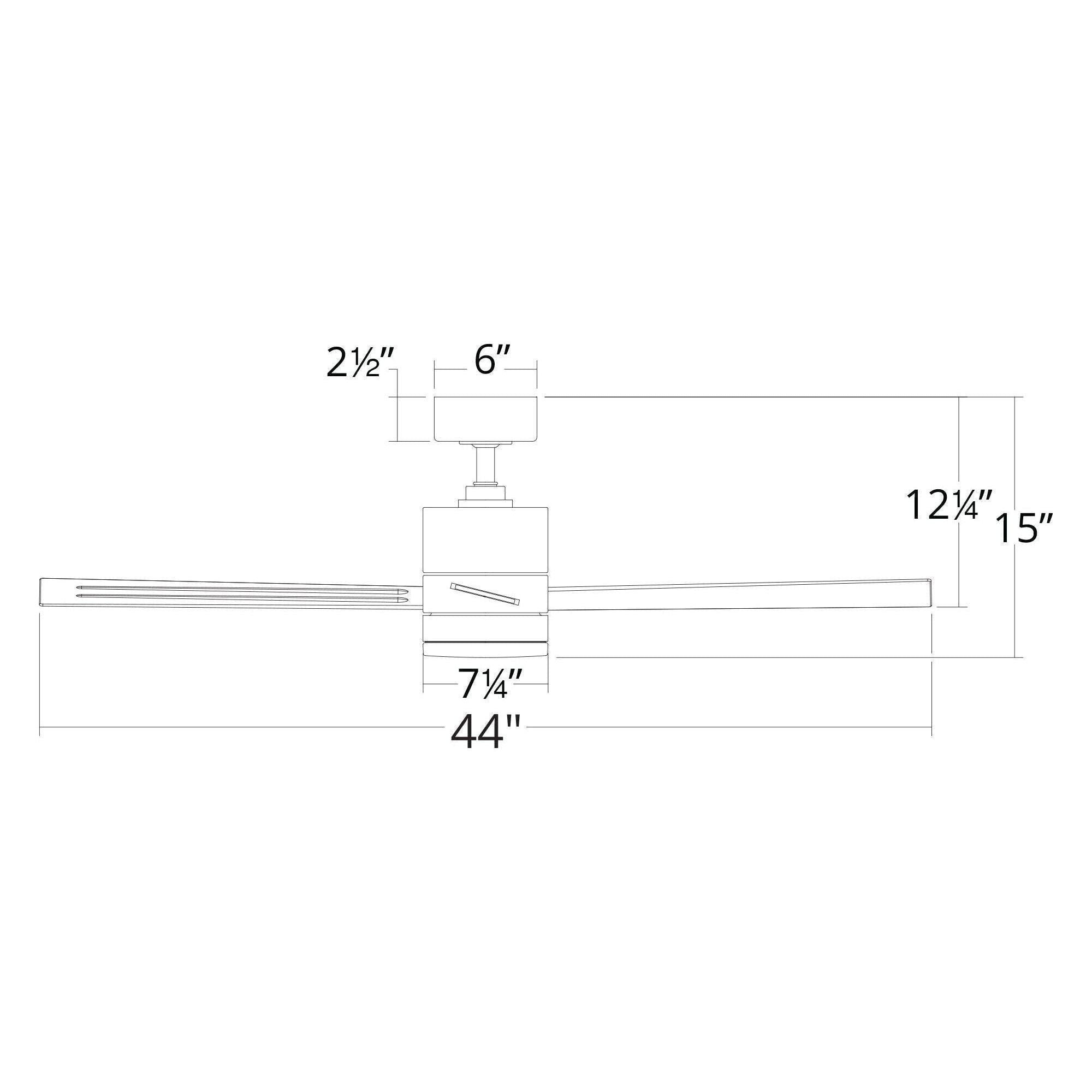 Modern Forms - Axis Indoor/Outdoor 3-Blade 44" Smart Ceiling Fan with LED Light Kit and Remote Control - Lights Canada