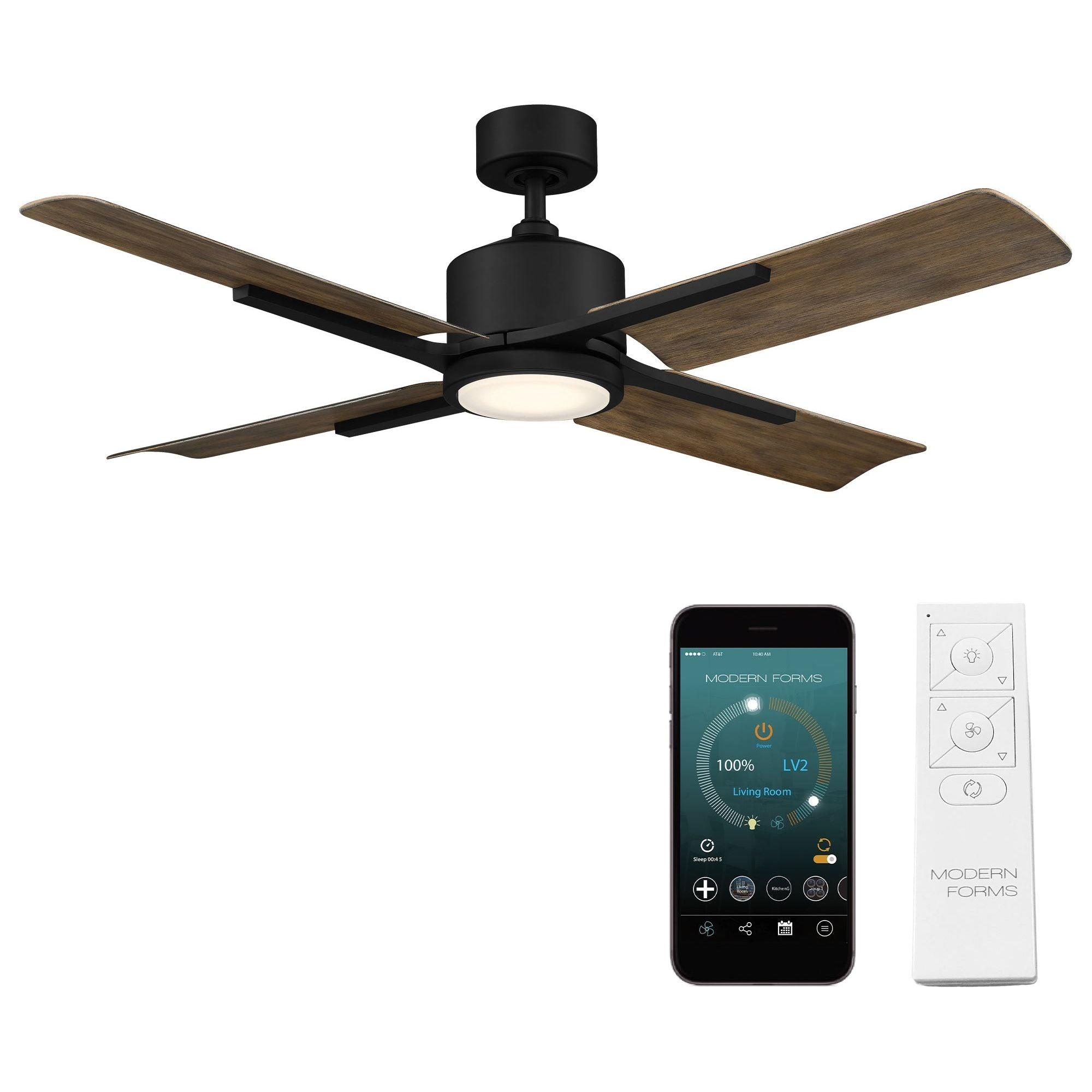 Modern Forms - Cervantes Indoor/Outdoor 4-Blade 56" Smart Ceiling Fan with LED Light Kit and Remote Control - Lights Canada