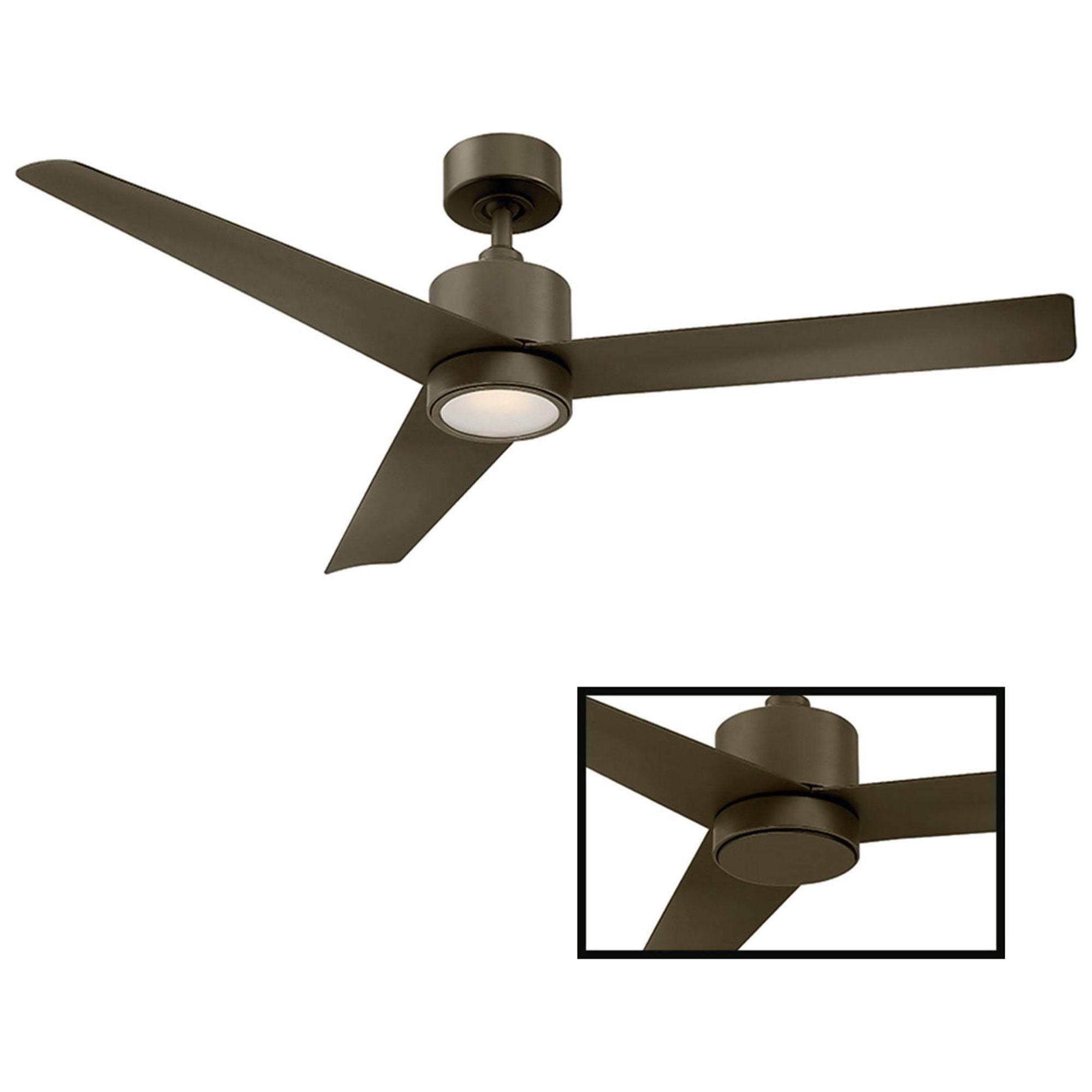 Modern Forms - Lotus Indoor/Outdoor 3-Blade 54" Smart Ceiling Fan with LED Light Kit and Remote Control - Lights Canada