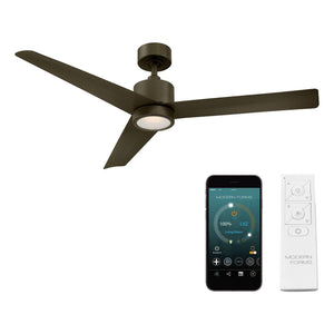 Modern Forms - Lotus Indoor/Outdoor 3-Blade 54" Smart Ceiling Fan with LED Light Kit and Remote Control - Lights Canada