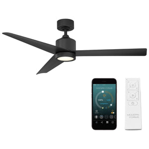 Modern Forms - Lotus Indoor/Outdoor 3-Blade 54" Smart Ceiling Fan with LED Light Kit and Remote Control - Lights Canada