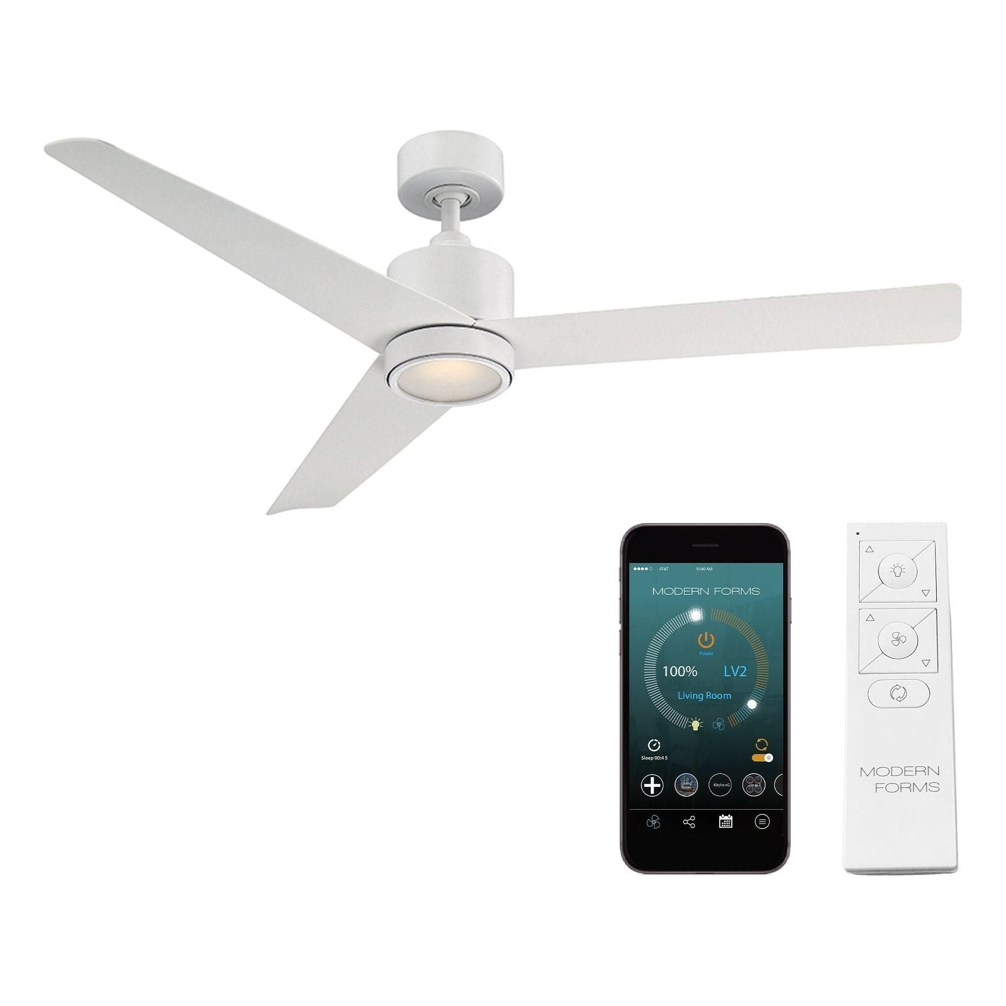 Modern Forms - Lotus Indoor/Outdoor 3-Blade 54" Smart Ceiling Fan with LED Light Kit and Remote Control - Lights Canada