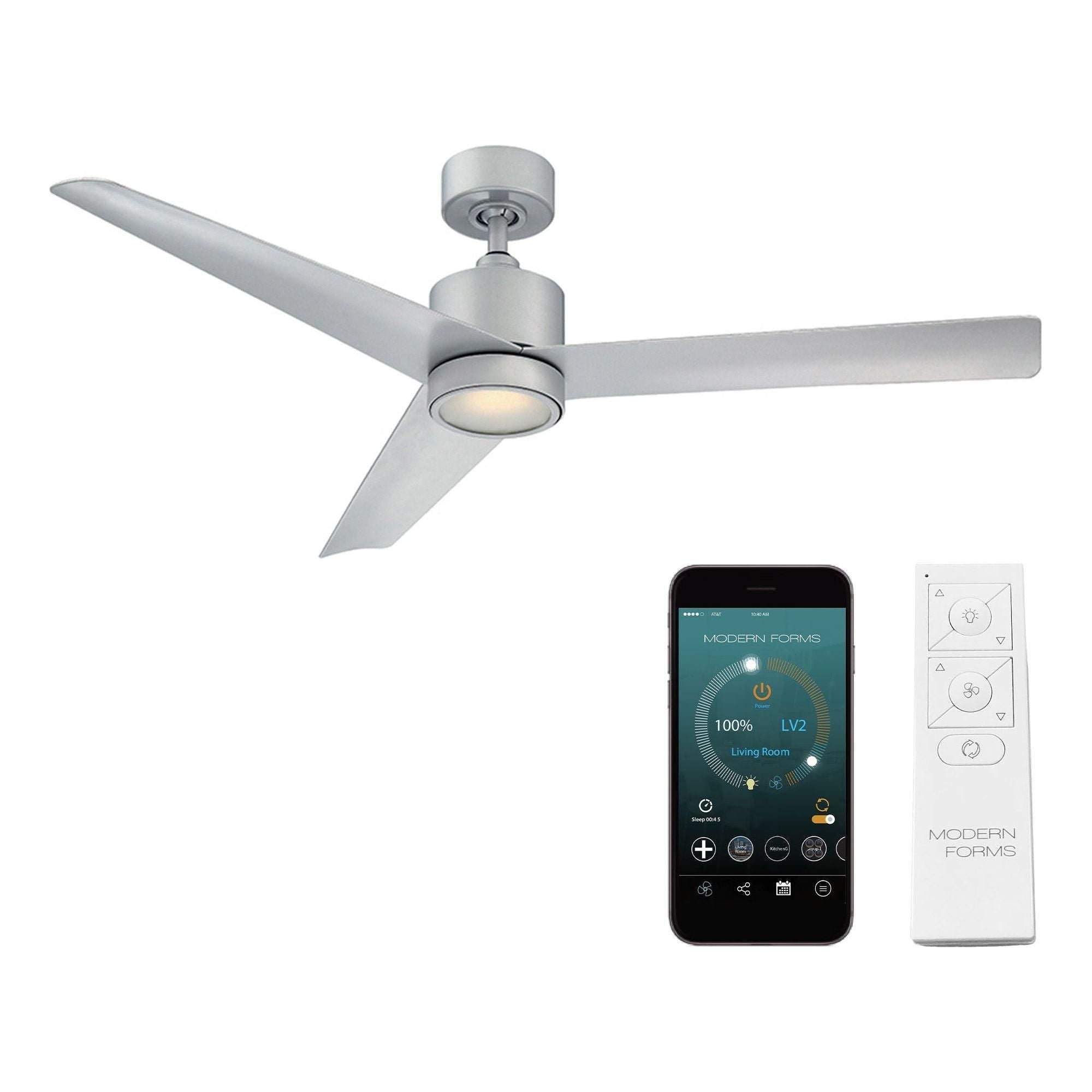 Modern Forms - Lotus Indoor/Outdoor 3-Blade 54" Smart Ceiling Fan with LED Light Kit and Remote Control - Lights Canada