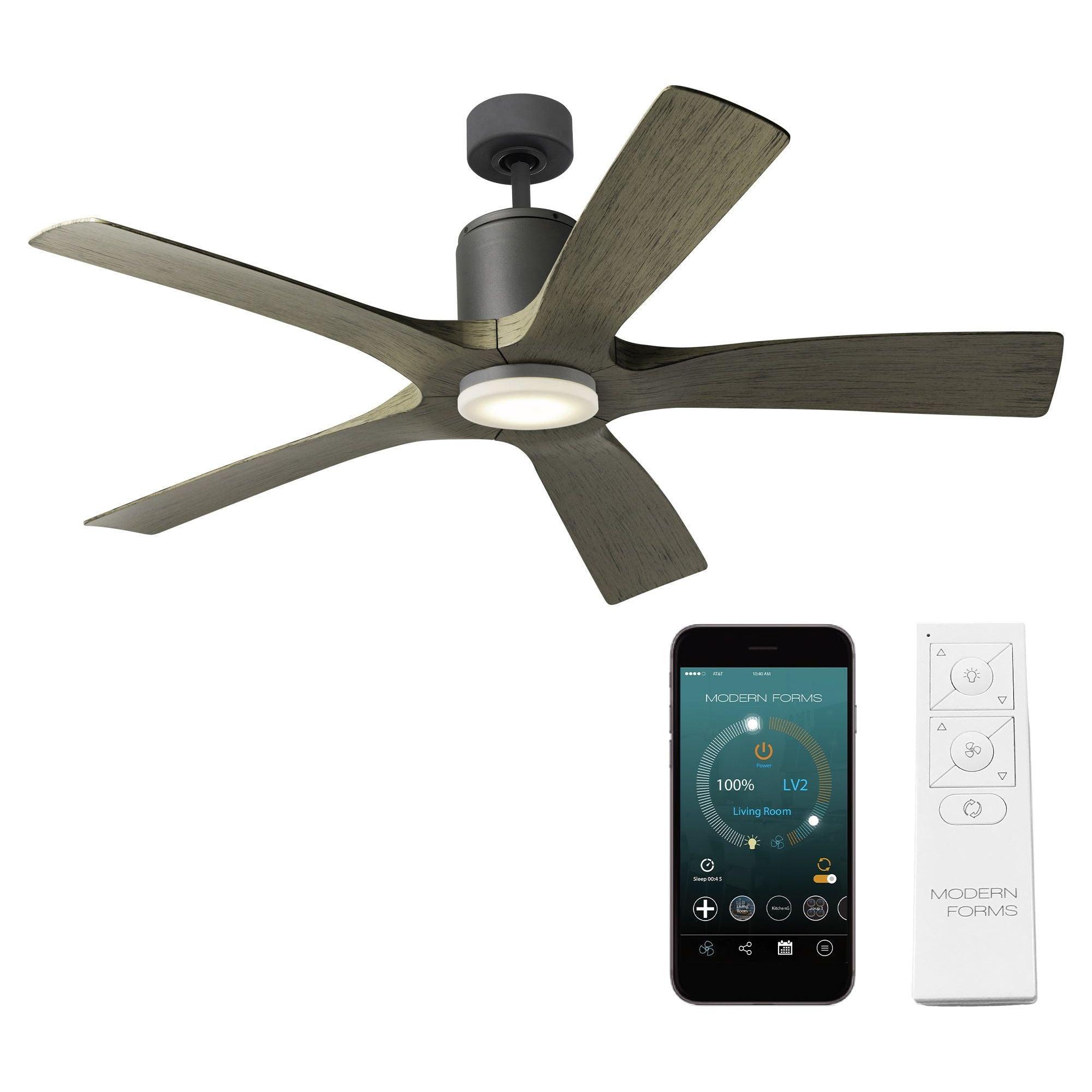 Modern Forms - Aviator Indoor/Outdoor 5-Blade 54" Smart Ceiling Fan with Remote Control - Lights Canada